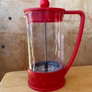 Bodum Red Plastic French Press Coffee Maker